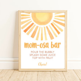Poster Bar Sunshine Mãe-osa chá de fraldas neutro de gêne