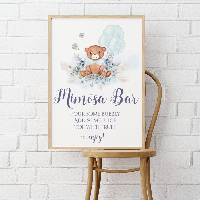Poster Bar Teddy Bear Mimosa, Trendy Blue (Criador carregado)