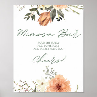 Poster Bar Terracota Flower Mimosa