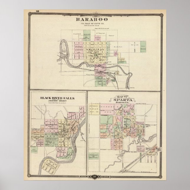 Poster Baraboo, Pretos e Esparta (Frente)