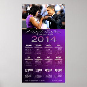 Póster Barack 2014 e calendário da colisão do punho de
