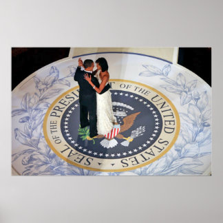 Póster Barack e Michelle Obama dançando Bola Inaugural