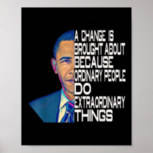 Poster Barack Obama 44 Presidente dos EUA Citação Polític
