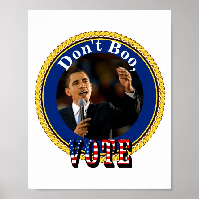 Poster Barack Obama Dont Boo Vote  (Frente)