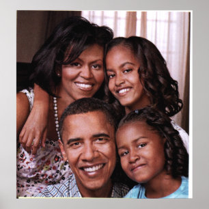 Póster Barack Obama & Family_ Poster_por Elenne