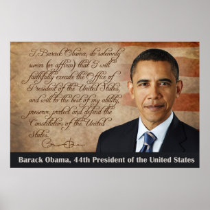Poster Barack Obama, juramento de tomada de posse