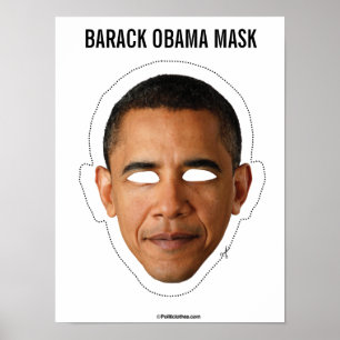 Póster Barack Obama Mask Cutout
