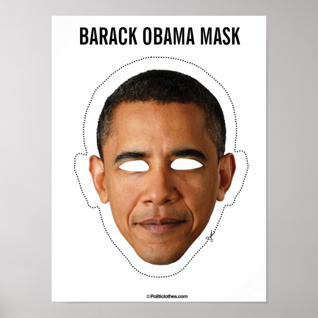 Póster Barack Obama Mask Cutout (Frente)