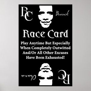 Póster Barack Obama Race Card