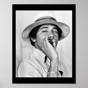 Poster Barack Obama Retro Vintage Young Obama Fumando em