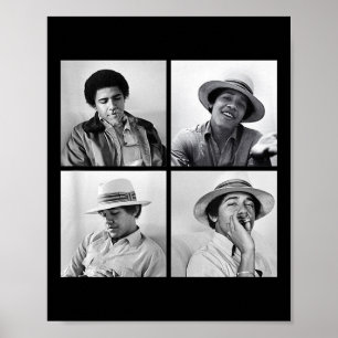 Poster Barack Obama Retro Vintage Young Obama Fumando em