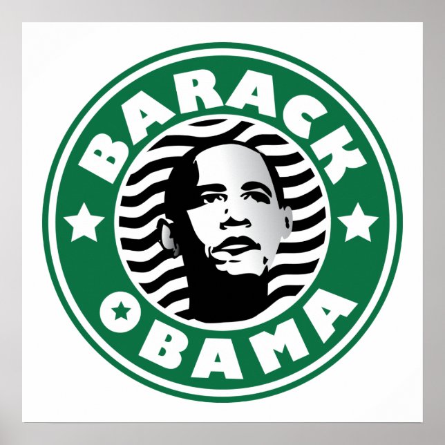 Poster Barack Obama Star Caffeine — café verde (Frente)