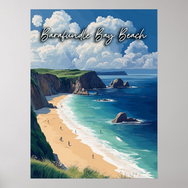 Poster Barafundle Bay Beach Wales (Frente)