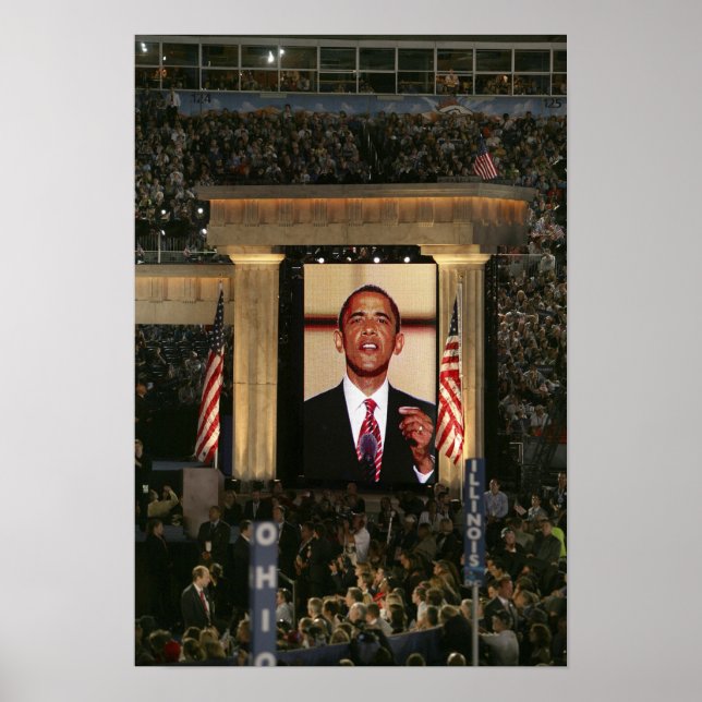 Poster Barak Obama fala na última noite da (Frente)