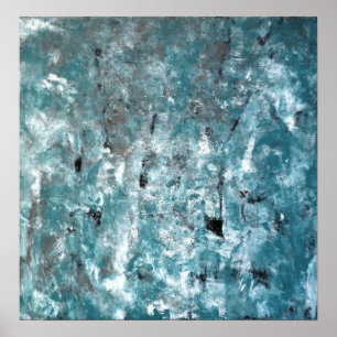 Poster "Baralhando" a cerceta e a arte abstracta cinzenta