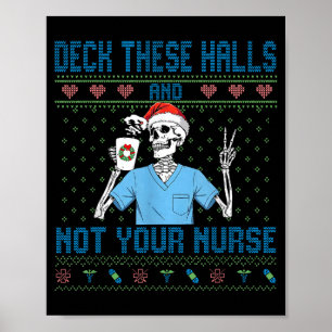 Poster Baralho de Esqueleto Engraçado Decora os Corredore
