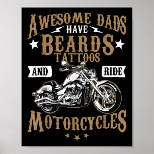 Poster Barba Engraçada Camisa Pais Incríveis Barba Tatuag