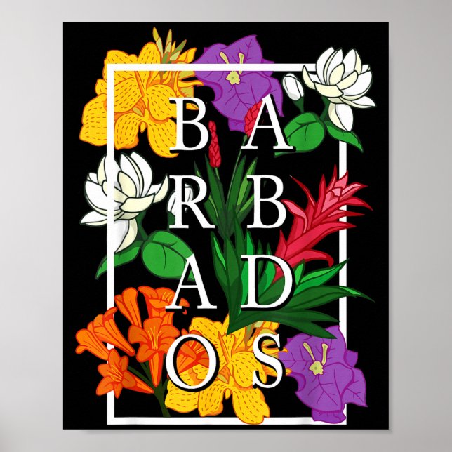Poster Barbados Bajan Wildflower Pride Floral  (Frente)