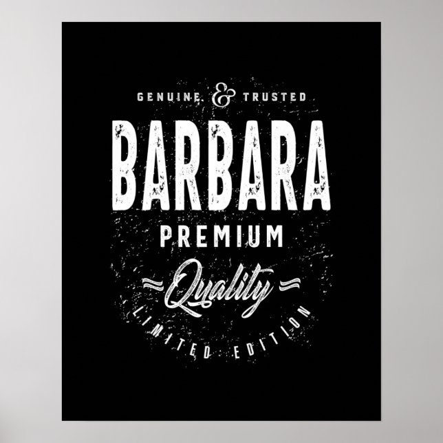 Poster Barbara Personalised Name Birthday Gift (Frente)