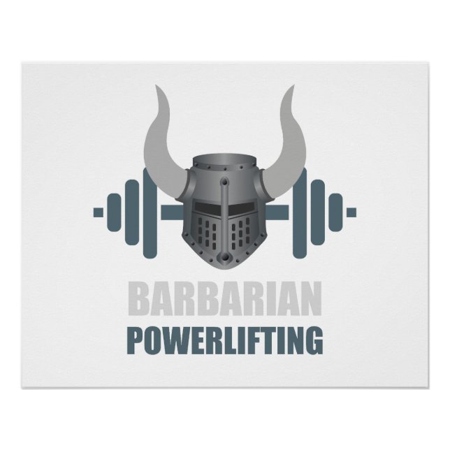 Póster Barbarian Warrior Powerlifting Workout (Frente)