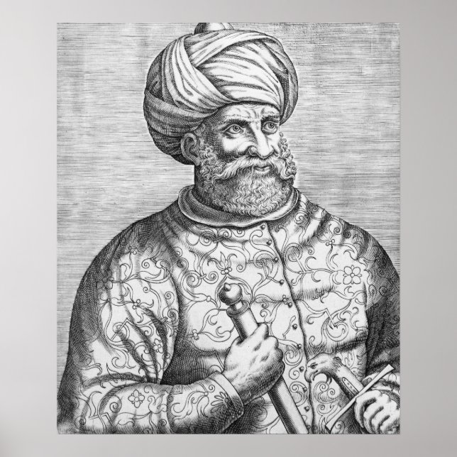 Póster Barbarossa, ilustração de Andre Thevet (Frente)