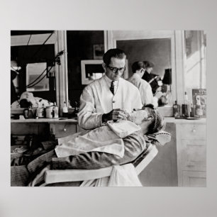 Poster Barbearia, 1923. Foto do vintage