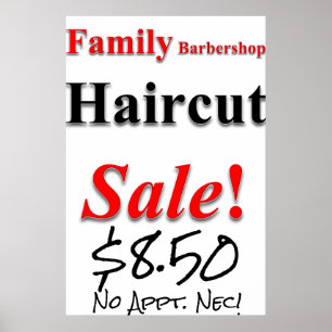 Poster Barbearia da Família Haircut Venda Beauty Salon P