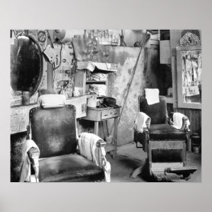 Poster Barbearia de Atlanta, 1936. Foto do vintage