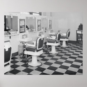 Póster Barbearia Executive, 1935. Foto Antiga