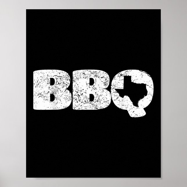 Poster Barbecue de Saída de Mapeamento Tx do Texas Distan (Frente)