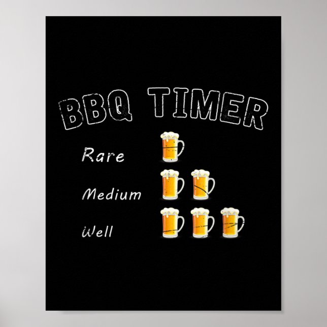 Poster Barbecue-Presente De Bebendo De Bife Fumado Com Ch (Frente)