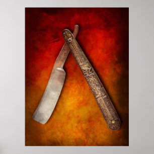 Póster Barbeiro - barbeando - mantenha um bordo superior