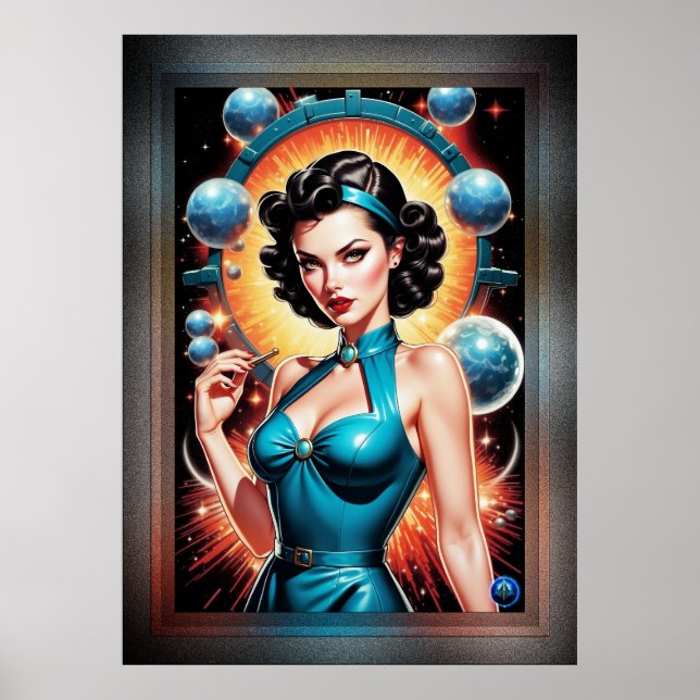 Poster Barbenheimer Retro Fusion Atomic Agence Fashion (Frente)