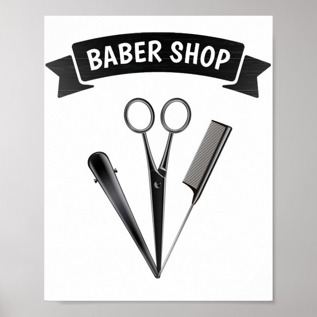 Poster Barber Compro Hairdresser Moderno (Frente)