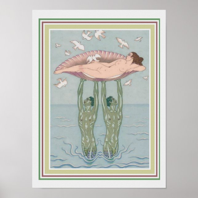 Póster Barbier Art Deco "Afrodite" 12 x 16 (Frente)