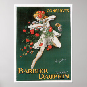Póster Barbier Dauphin conserva Comida de vinhetas e arte