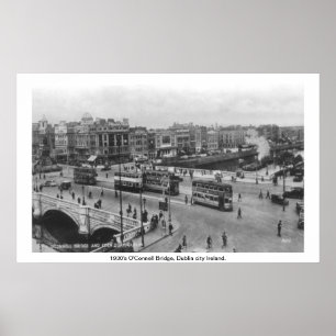 Póster Barca de Guinness dos anos 30 de Dublin Ireland em