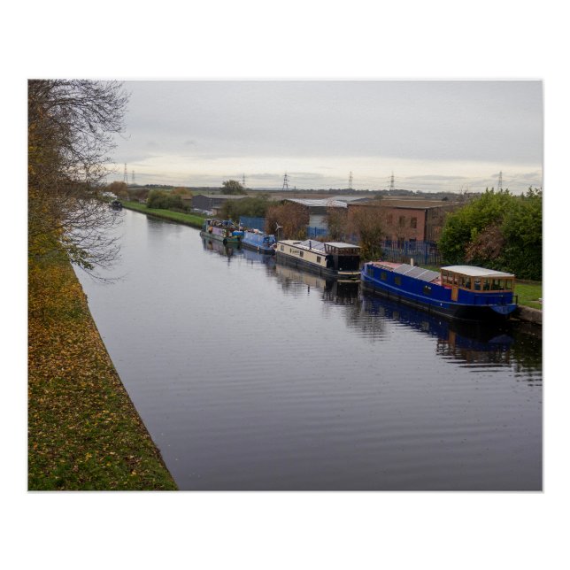 Póster Barcaças no Canal Knottingley e Goole (Frente)