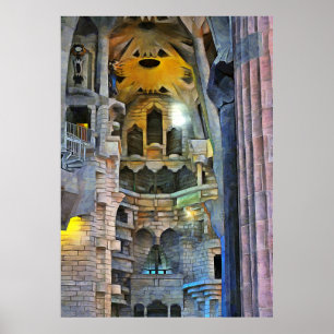 Póster Barcelona. Antoni Gaudi. Sagrada Família