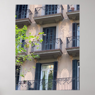 Poster Barcelona Balconies