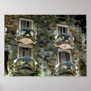 Póster Barcelona. Casas Batllo.