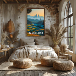 Póster Barcelona: Ciudad de Gaudí Naturaleza Arquitectura