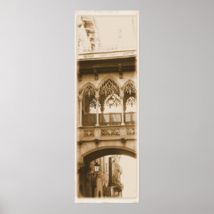 Póster Barcelona de um quarto gótico