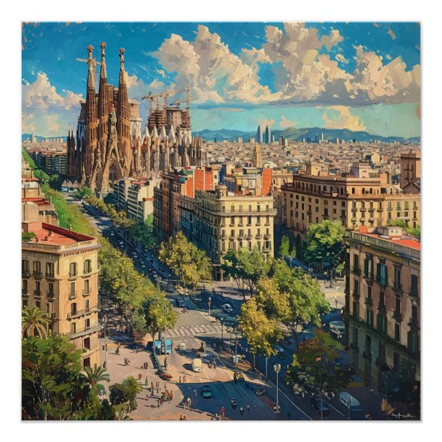 Póster Barcelona, Espanha (Frente)