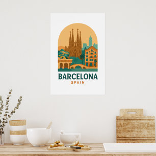 Poster Barcelona Vintage Espanha Viagem – Sagrada Família