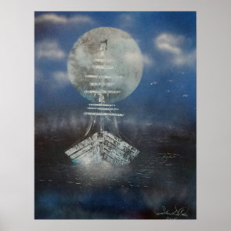 Póster Barco à lua