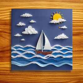 Poster Barco à Vela e Luz Solar | Quilling de Papel