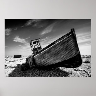 Poster Barco abandonado na praia de Dungeness