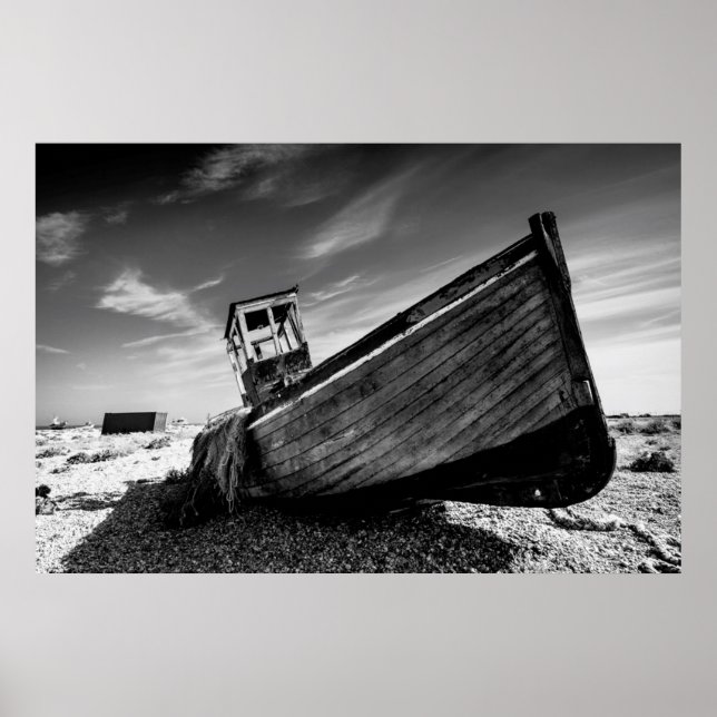 Poster Barco Abandonado Na Praia De Dungeness (Frente)