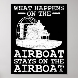 Poster Barco Airboat Capitão Barco Vintage 